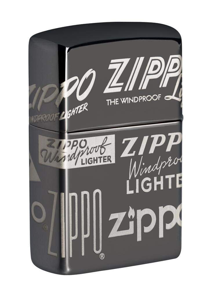 Back view of the Zippo Logo Design shot at a 3/4 catalog angle