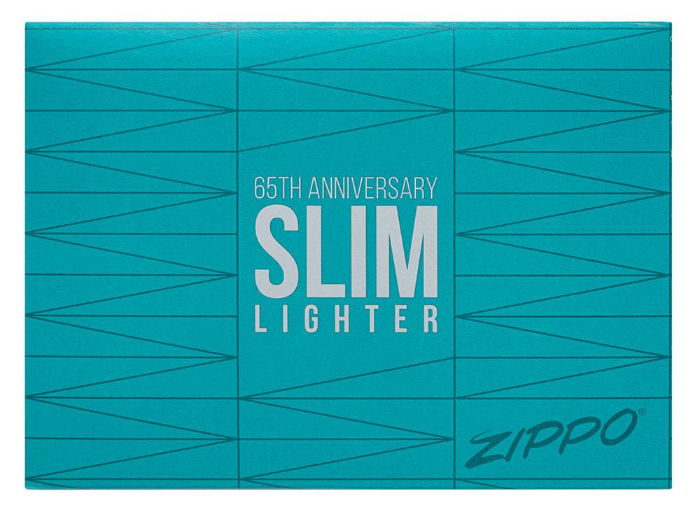 Premium packaging box for Slim® Black Ice® 65th Anniversary Collectible Windproof Lighter.