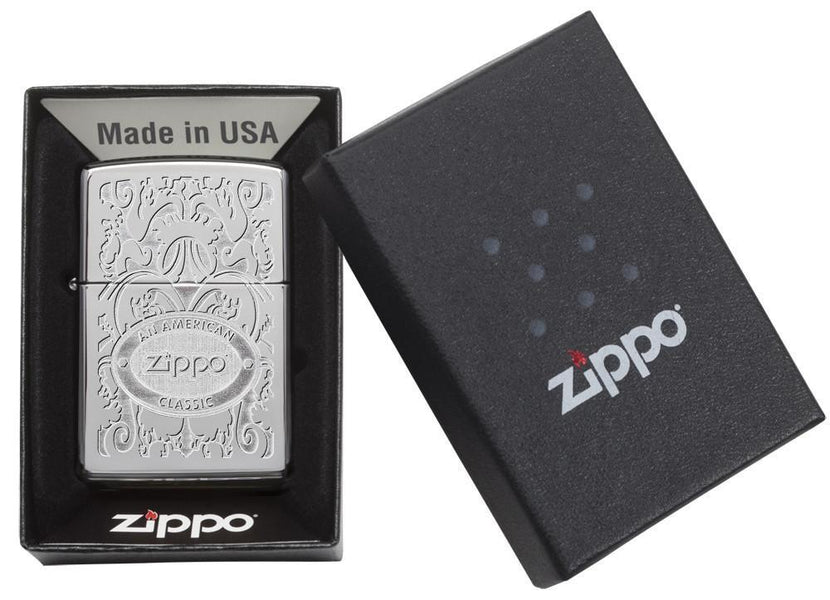 24751, Crown Stamp, Double Lustre Engraving, Top Stamp, High Polish Chrome, Classic Case