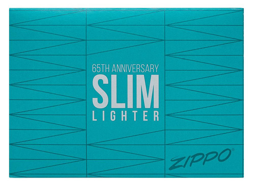 Premium packaging box for Slim® Black Ice® 65th Anniversary Collectible Windproof Lighter.